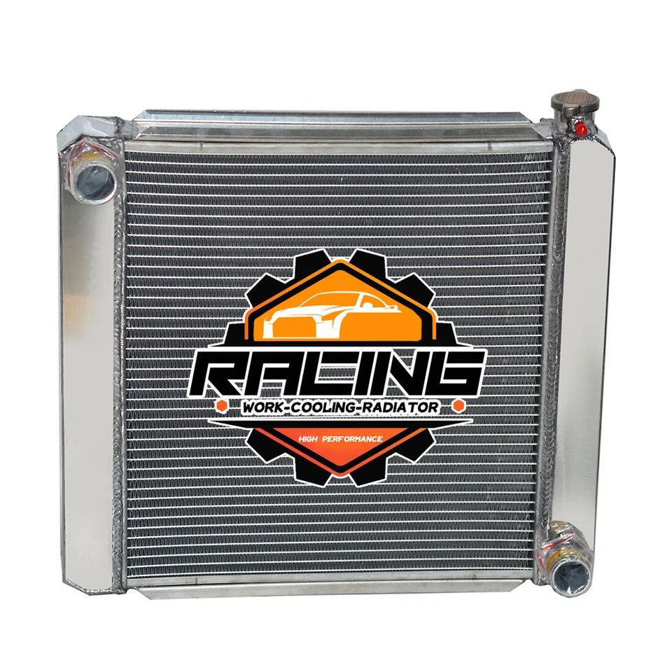 Radiador de carreras de rendimiento de aluminio compatible con 19" x 20" GM Chevy Crossflow 209632 Foto 2 de 4