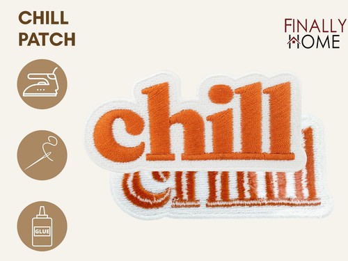 Oranger Chill Patch | Retro Spruch Vintage Patches, Hippie Aufnäher Bügelbilder - Bild 2 von 6