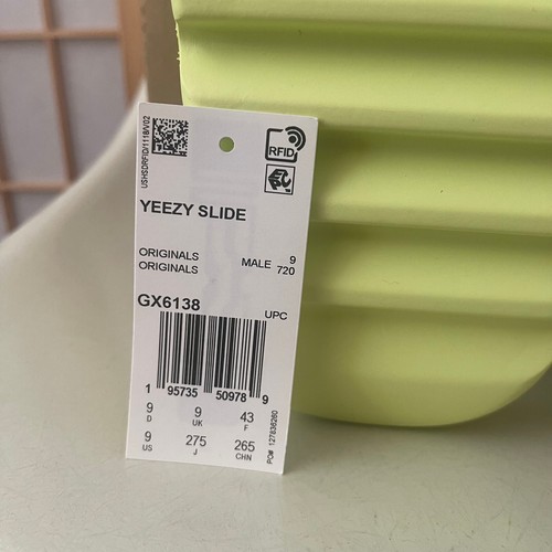 ADIDAS YEEZY Slide Verde Brillante Talla 9 Ligero Kanye West GX6138 2021 NUEVO - Imagen 8 de 9