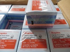 Staples 3" x 3" Pop-Up Sticky Notes Full Case 144 Pads 100 Sheets Per Pad NEW