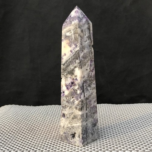 599G Natural Púrpura Fluorita Cristal Pilar Obelisco Punto Aura Terapia E380 - Imagen 6 de 13