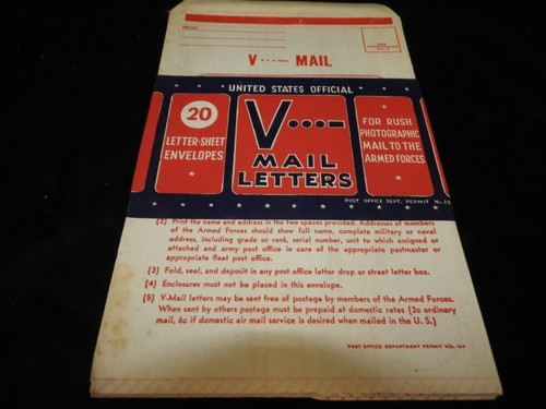 Vtg WWII United States Official V Mail - 20 Letters - NOS - c - Picture 2 of 4