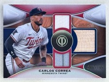 Carlos Correa 2025 Topps Tribute Triple Relic /199 #TTR-CCO MLB Twins Card