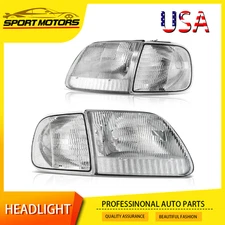 Headlights Assembly For 1997-2002 Expedition 1997-2003 Ford F150 Clear Corner