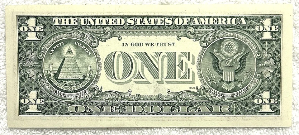 19151988* - Fancy Tombstone Star Note Serial - GEM 1995 $1 Federal Reserve Note - Image 3 of 3