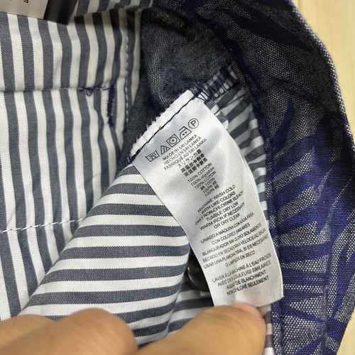 Michael Kors NEW Palm Leaf Blue Khaki Shorts Men’s Size 38W Cotton MSRP $69.50 - Picture 7 of 14