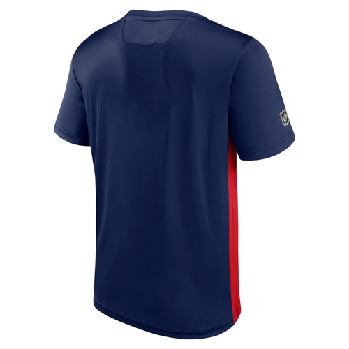 Men's Fanatics Navy/Red Columbus Blue Jackets Authentic Pro Rink Tech T-Shirt - Imagen 3 de 3