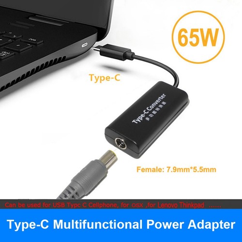 65W DC 7.9x 5.5mm Female To TypeC Laptop Power Adapter Converter FY - Zdjęcie 4 z 10