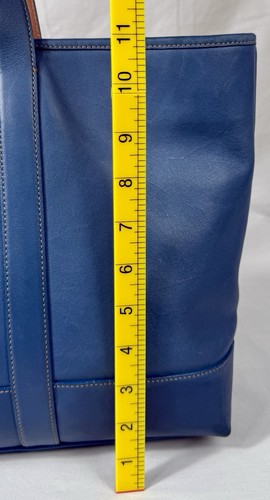 😎😎😎VINTAGE COACH BLUE LAPTOP Large Leather Open Tote Phone Pocket A3S-5189 - Picture 20 of 23
