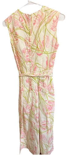 Leslie Fay Original Dress Vtg Womens Sz S Pink Tan Faux - Picture 5 of 7