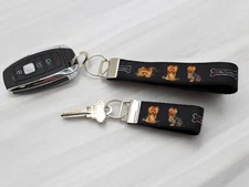 Yorkie Dog Keychain, Handmade, Wristlet Keychains, Backpack zipper pull, Key Fob