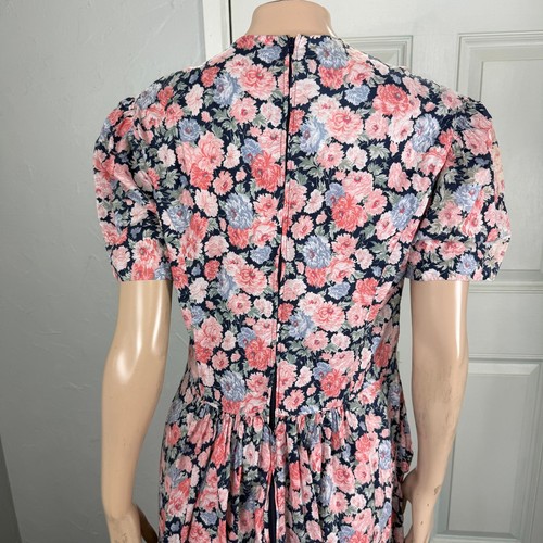 Vintage Laura Ashley Women's Dress UK 18 US 14 Floral Cotton Cottagecore B4-11 - Picture 7 of 12