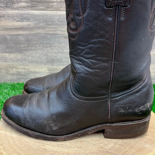 Rudel Men - Size 10.5E - Chocolate Brown Roper Cowboy Boots Style 03107 - Picture 7 of 11