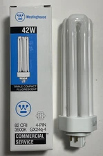 F42TTT/35/4P 42 watt Triple Tube 3500K CFL lamp Westinghouse 37149 - 6 Piece LOT
