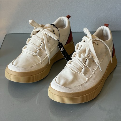 SOREL Women’s Waterproof Sneakers Cream Red Gum Sole Size 10.5 US / 41.5 EU New - Picture 2 of 7