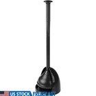Compact Toilet Plunger W/ Drip Tray Sturdy Rubber Head Easy Storage Solution New