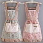 Kitchen Floral Apron for Women with Towel Pocket Chef Bakers Apron for Cooking