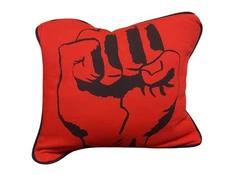 Vintage Red PILLOW Black Power Clenched Fist Peace Sign NOS Madison NC