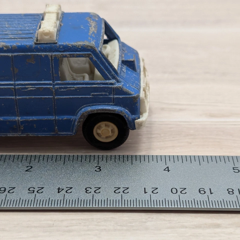 Vehículo de juguete vintage Tootsietoy Blue Police Van diecast 3,75" hecho en EE. UU. años 70 Foto 4 de 4
