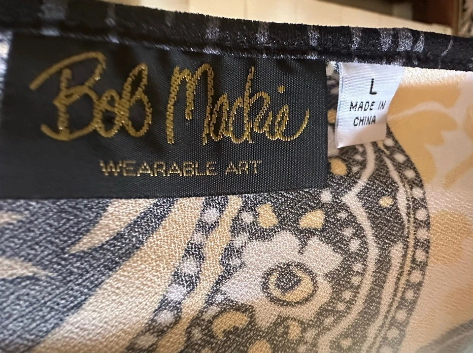 Camiseta deportiva Bob Mackie usable artística manga túnica cuello barco multicolor grande Foto 2 de 4