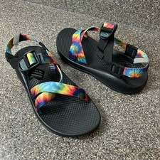 Chaco Summer Sandals Women's Size 5 Flats Strappy Rainbow Rubber Synthetic Shoes