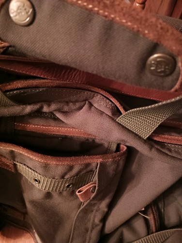 Zaino vintage Field & Stream in tela con ruote bagaglio da viaggio borsone 25x14x9 - Foto 9 di 12