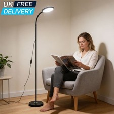 Flexible Arm Floor Standing LED Lamp Bedroom Reading Work Dimmable Light USB UK
