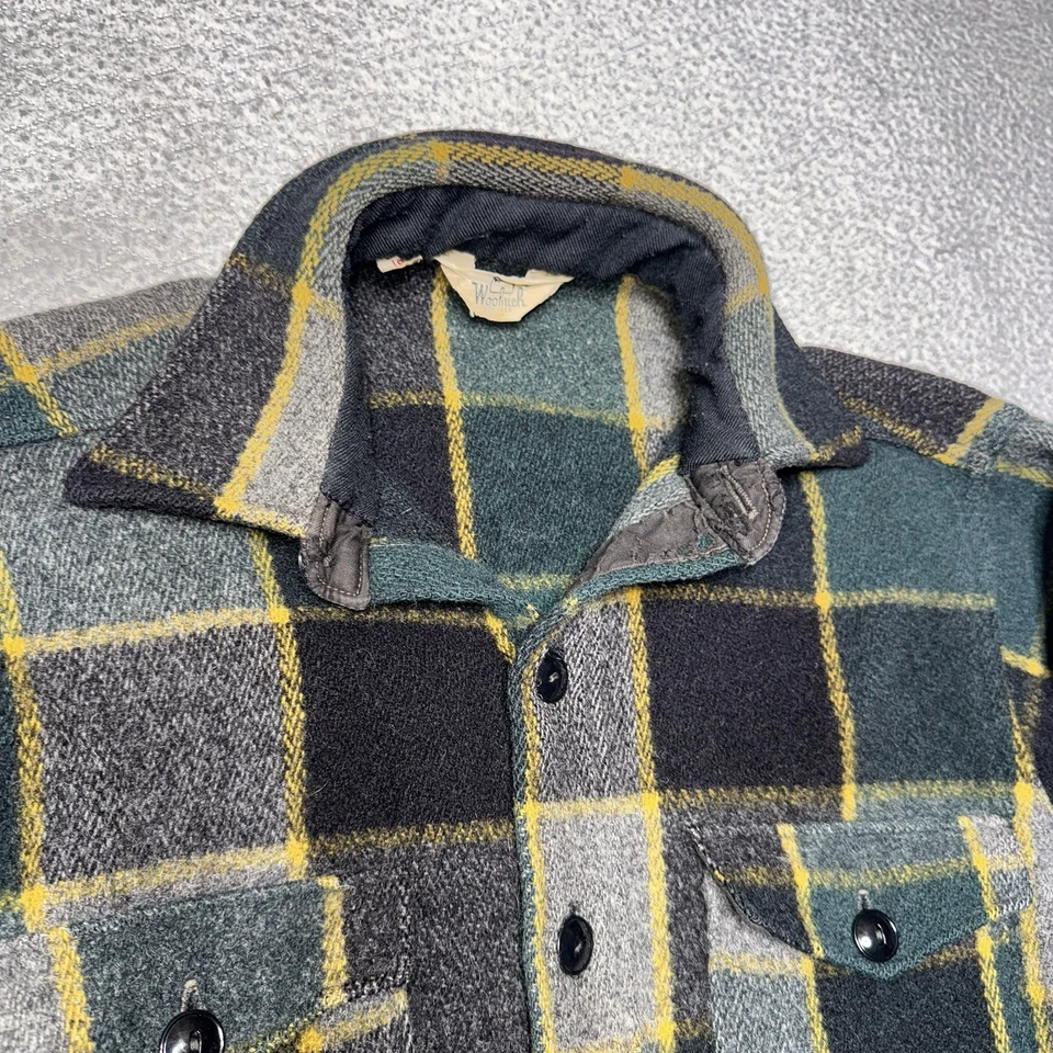 Camisa de lana Woolrich vintage años 60’s chaqueta chamarra ventana cuadros EE. UU. para mujer 16 Foto 3 de 4