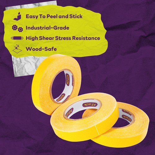 Doppelseitiges Holzbearbeitungsband, 1 Zoll mal 36 Yards (3er-Pack) Doppelseitiger Wender... - Bild 3 von 8