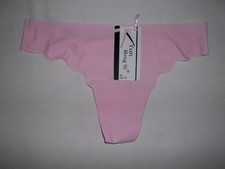 Girls 10-12 thin smooth no show thong panties w/bow pastel pink nwt tween