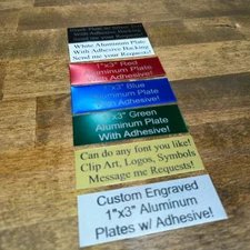 Custom 1x3 Aluminum Plate with adhesive Decor Award Trophy Plaque Tag Sign