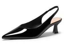 Coutgo Womens Slingback Kitten Heels Low Heel Closed Pointed Toe Pumps Heeled...