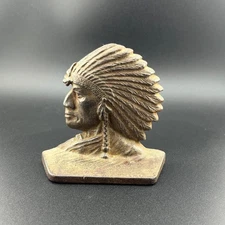 Vintage Native American Cast Iron Bookend – Chief Headdress, A.C. Williams Co., 