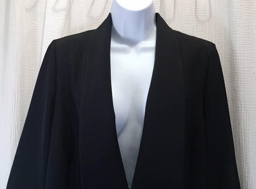Kasper Blazer Women's Size 10 Black 3/4 Sleeve Hook Closure - Picture 2 of 16