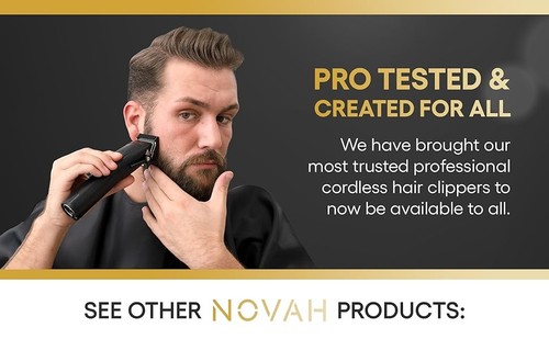 Novah® Tondeuse à Cheveux Professionnelle pour Homme, Tondeuse à Cheveux Professionnelle de Barbier et Garniture - Photo 12/16