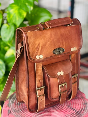 New Men's Genuine Vintage Choice Leather Messenger Shoulder Laptop Bag computer - Picture 2 of 6