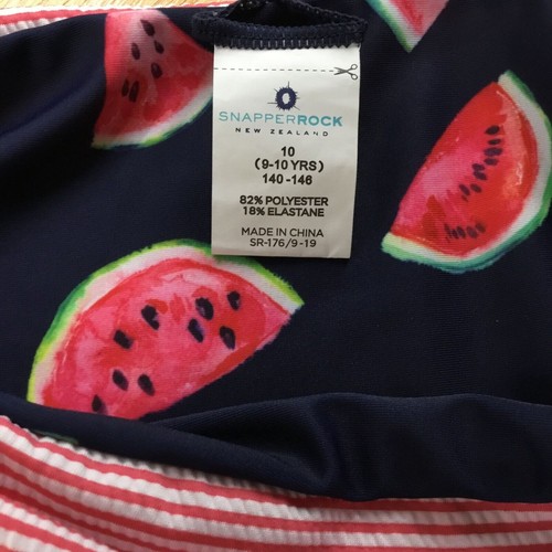 Snapper Rock Girl's Watermelon Print Bikini Bottom Navy 10 - Picture 5 of 5