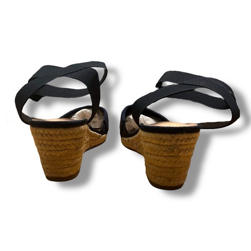 Dream Pairs scarpe donna tacco zeppa espadrillas punta blu cinturino alla caviglia taglia 11 - Foto 8 di 12