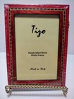 Inlaid Italian Wood Frame  Tizo 4x6 Red-Black-Gold Border FR20RED-46 NEW SEALED