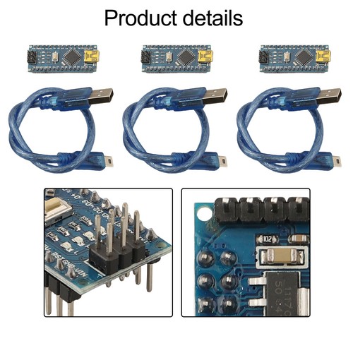 Für Nano Board Set 3 Stück vorgelötet für Arduino für ATMEGA328P und USB - Picture 11 of 12