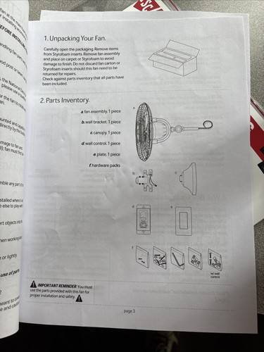 NIB Craftmade Bellows IV 14" 3 Blade Wall Mounted Oscillating Fan SRP $378.00 - Picture 13 of 24