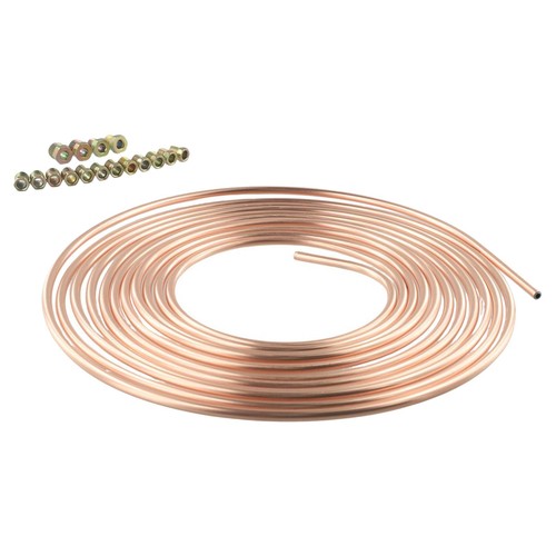 Useful Brake Line Tubing Steel Coil Copper Roll&Fittings 1/4 Anti-rust - Picture 10 of 12