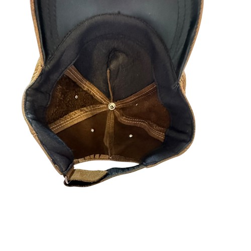 Cappello berretto pelle Nike marrone vintage cinturino regolabile ricamato bianco swoosh - Foto 10 di 13