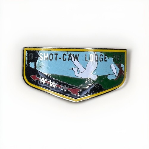 BSA Metal Silver tone O-Shot-Caw Lodge 265 WWW OA Neckerchief Slide NS-982 - 第 1/7 張圖片