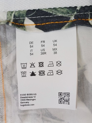 Hugo Boss Mens Swim Shorts White Green Black XL 38R Pockets Drawstring Logo - Picture 13 of 16
