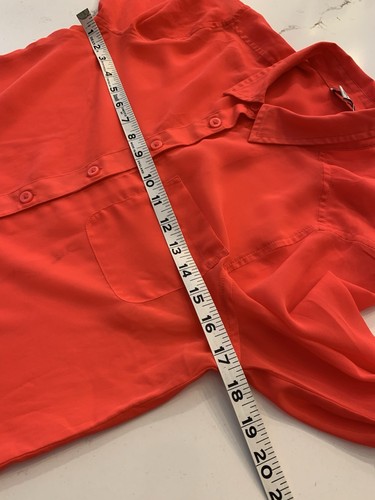 American Eagle Outfitters Sheer Hot Pink Button Up Blouse Woman’s Size XS - Picture 8 of 14