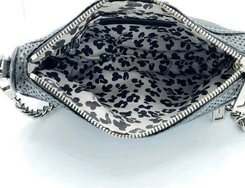 Rebecca Minkoff MAC Mini Black/Silver Leather Laser Cut Crossbody Bag XLNT - Bild 8 von 13