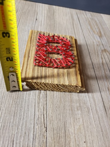 Insegna Scatola Legno Arte Parete Stringa Rosso B 3,5" X 4" - Foto 8 di 8