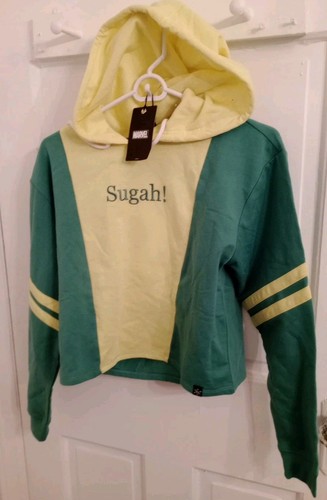 Marvel X-Men Rogue Sugah! Green Yellow Hoodie Size M NWT