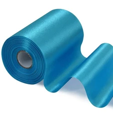 4 Inch Wide Deep Sky Blue Solid Satin Ribbon 22yd Fabric for Grand Opening